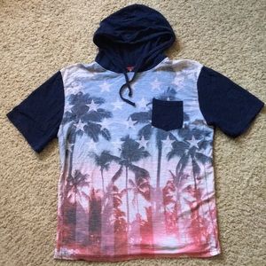 Patriotic tee with a hood